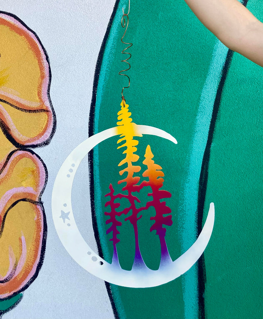 Moon Tree Hanging with Copper Wire