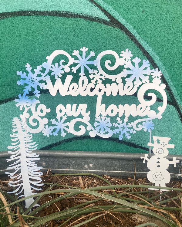 Winter Welcome Sign - Garden Deva