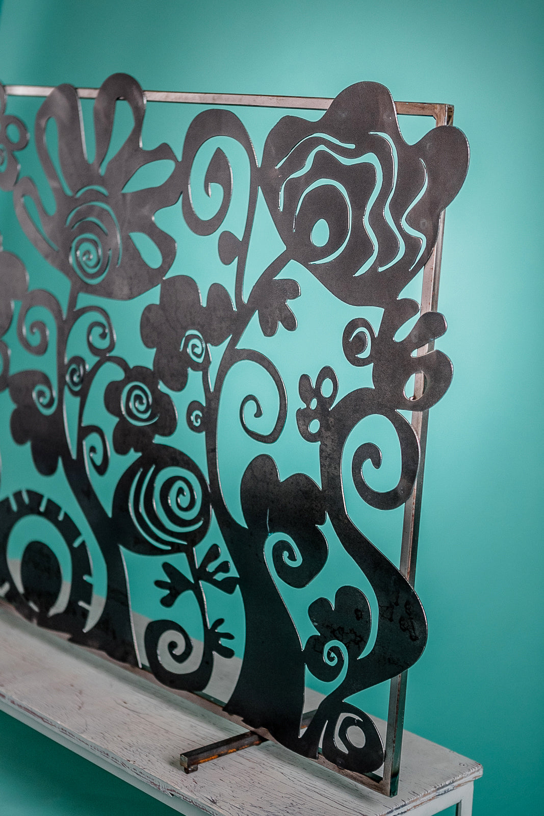 Funky Floral Fireplace Screen