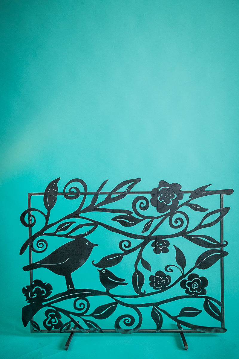 Lovely Birds Fireplace Screen