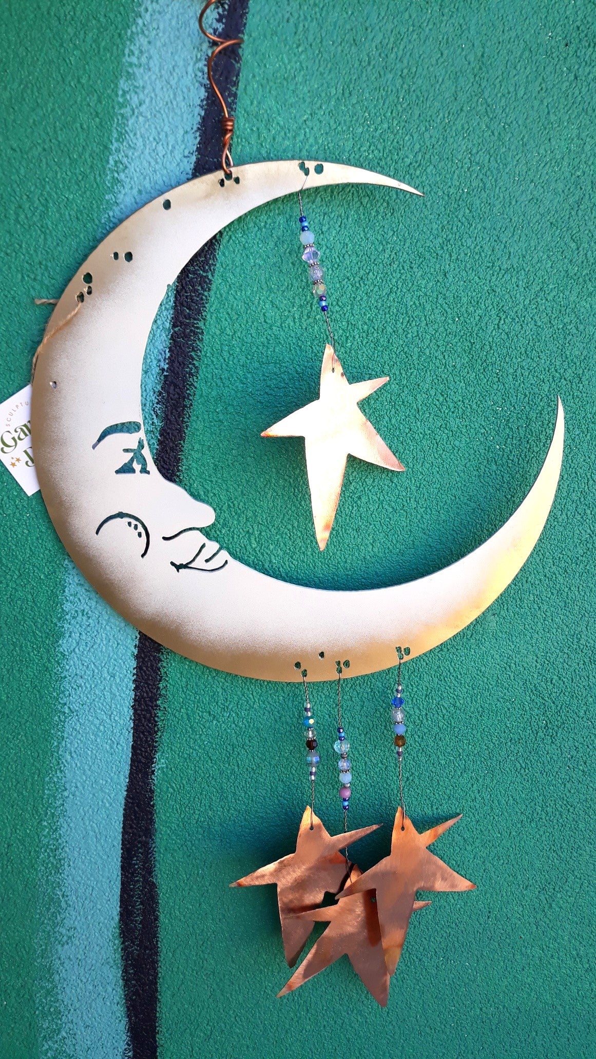 Copper Starry Moon Hanging