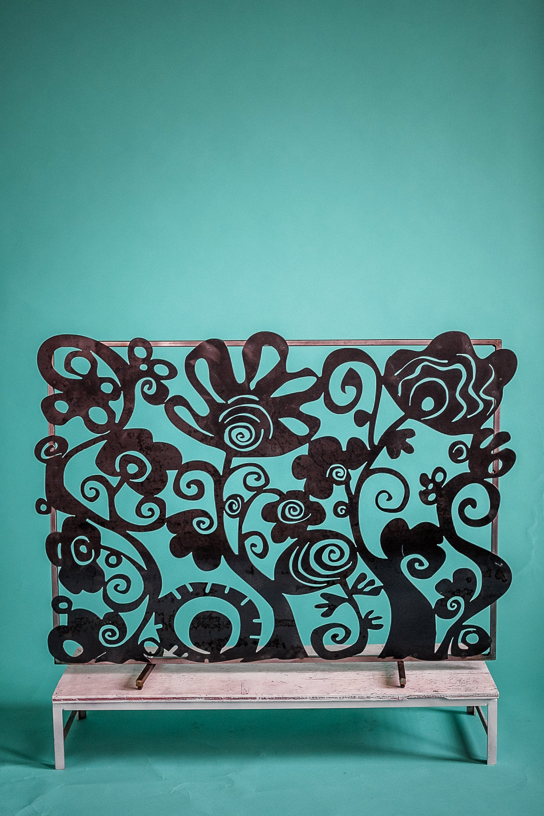 Funky Floral Fireplace Screen