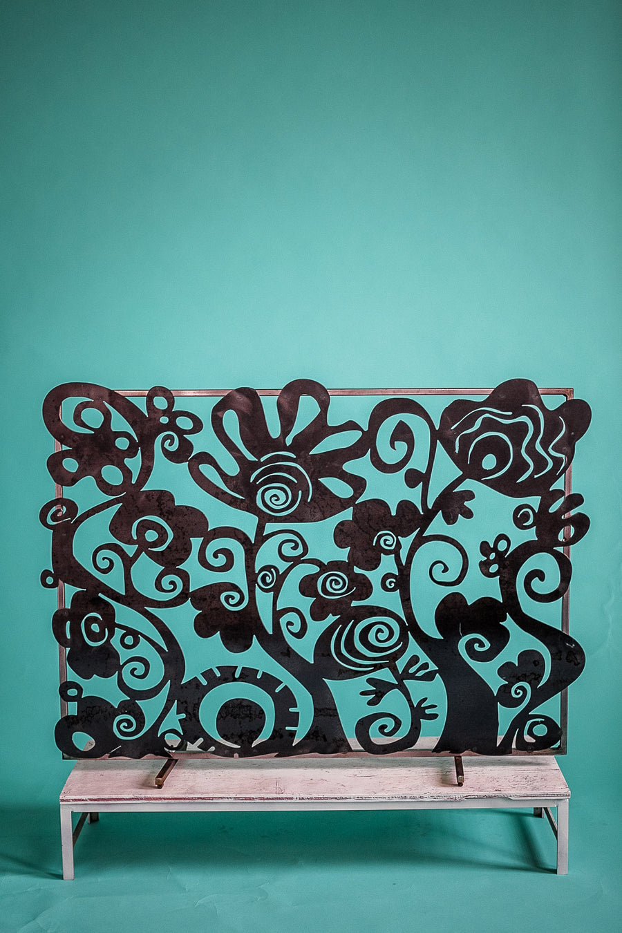 Funky Floral Fireplace Screen