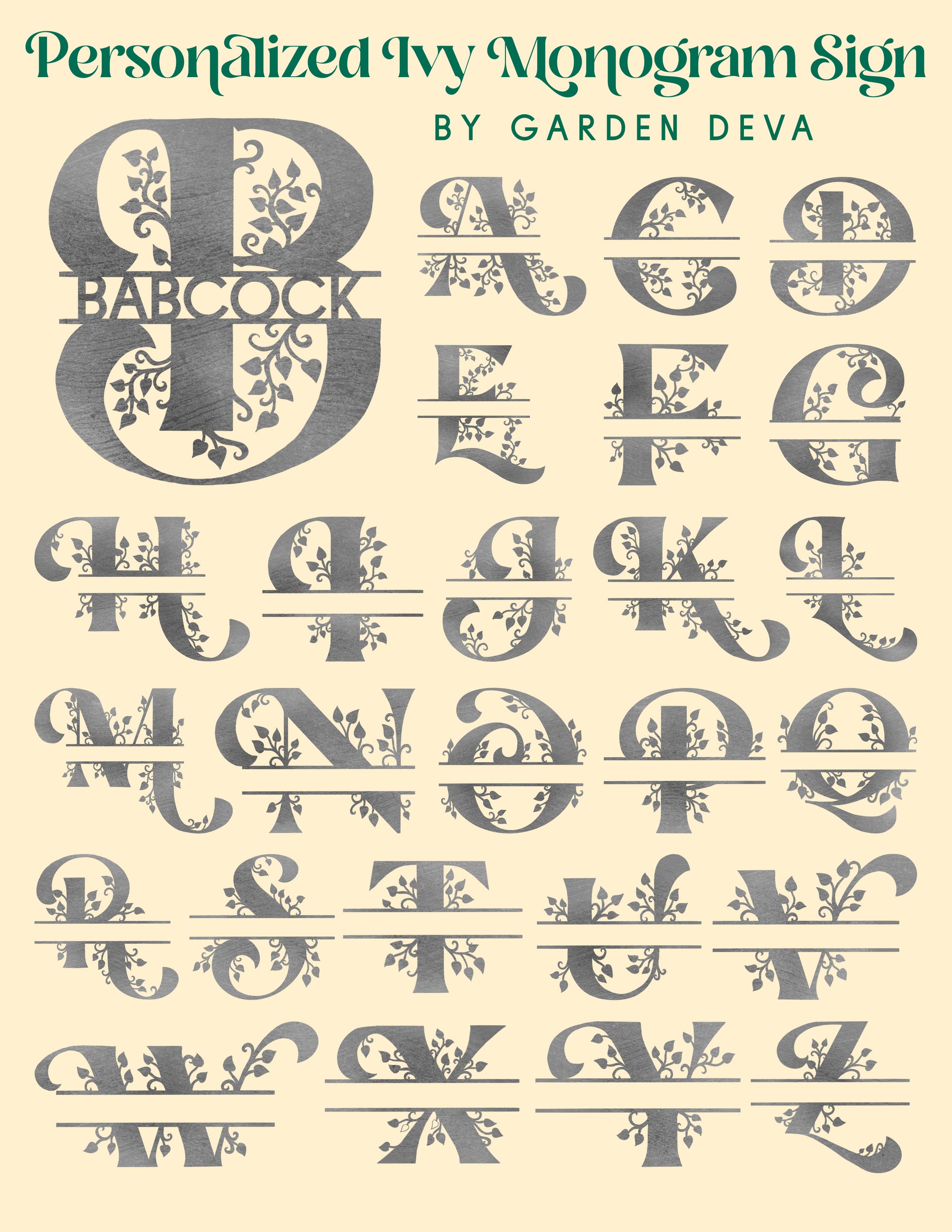 Personalized Ivy Monogram Sign