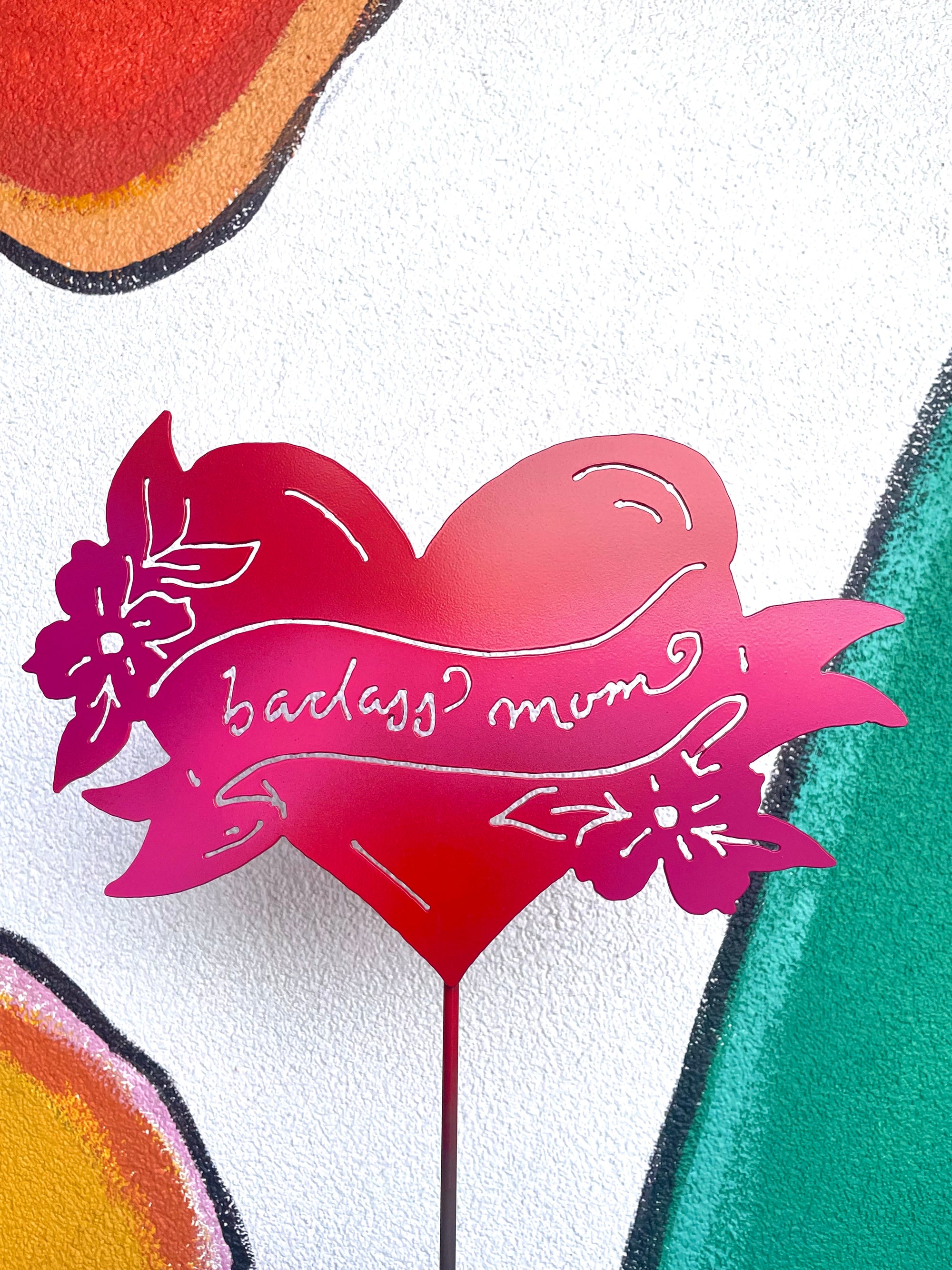 Badass Mom banner heart