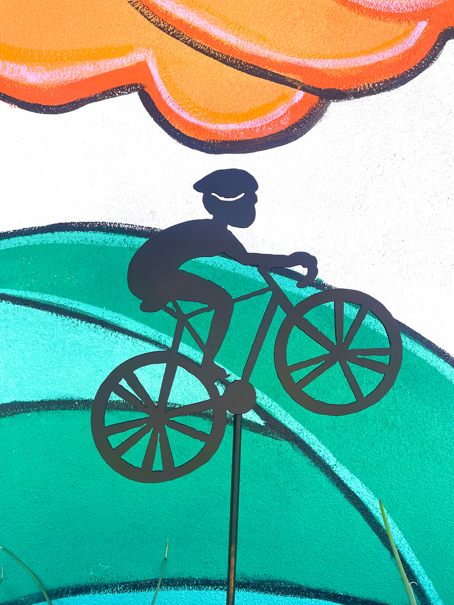 Cyclist Garden Pole