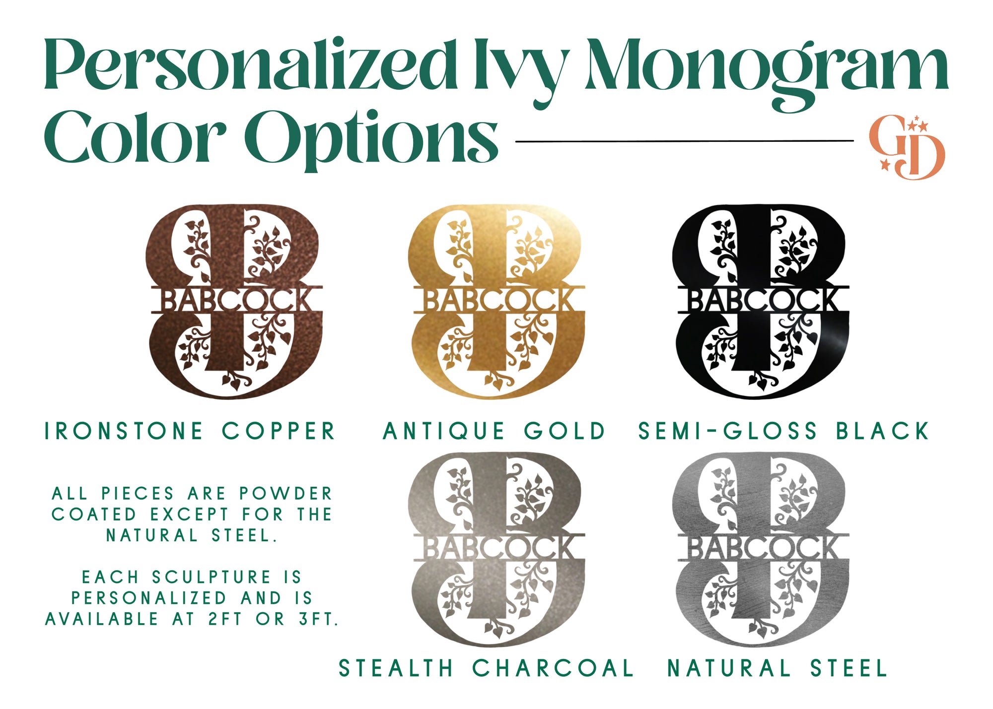 Personalized Ivy Monogram Sign