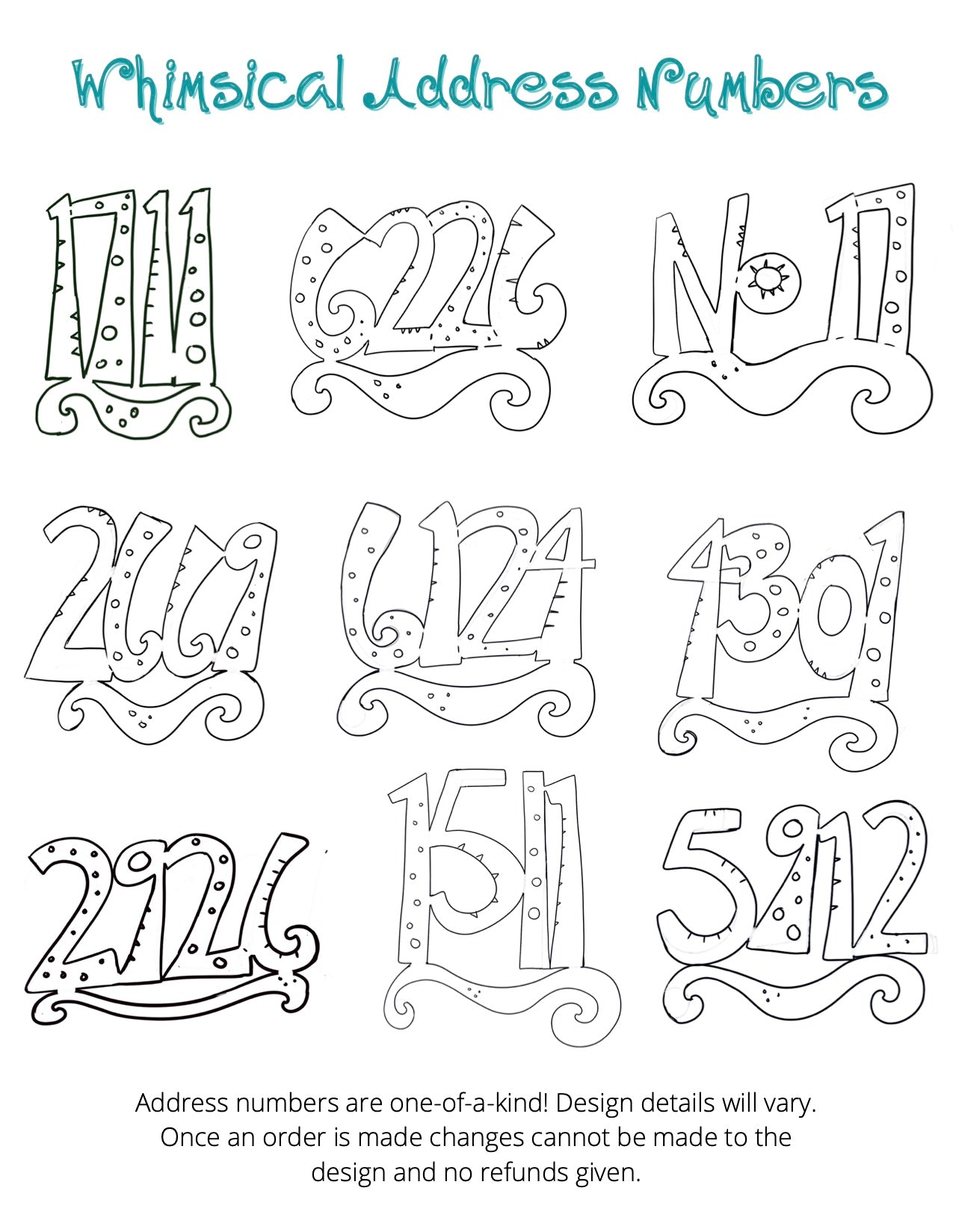 Whimsical Address Numbers