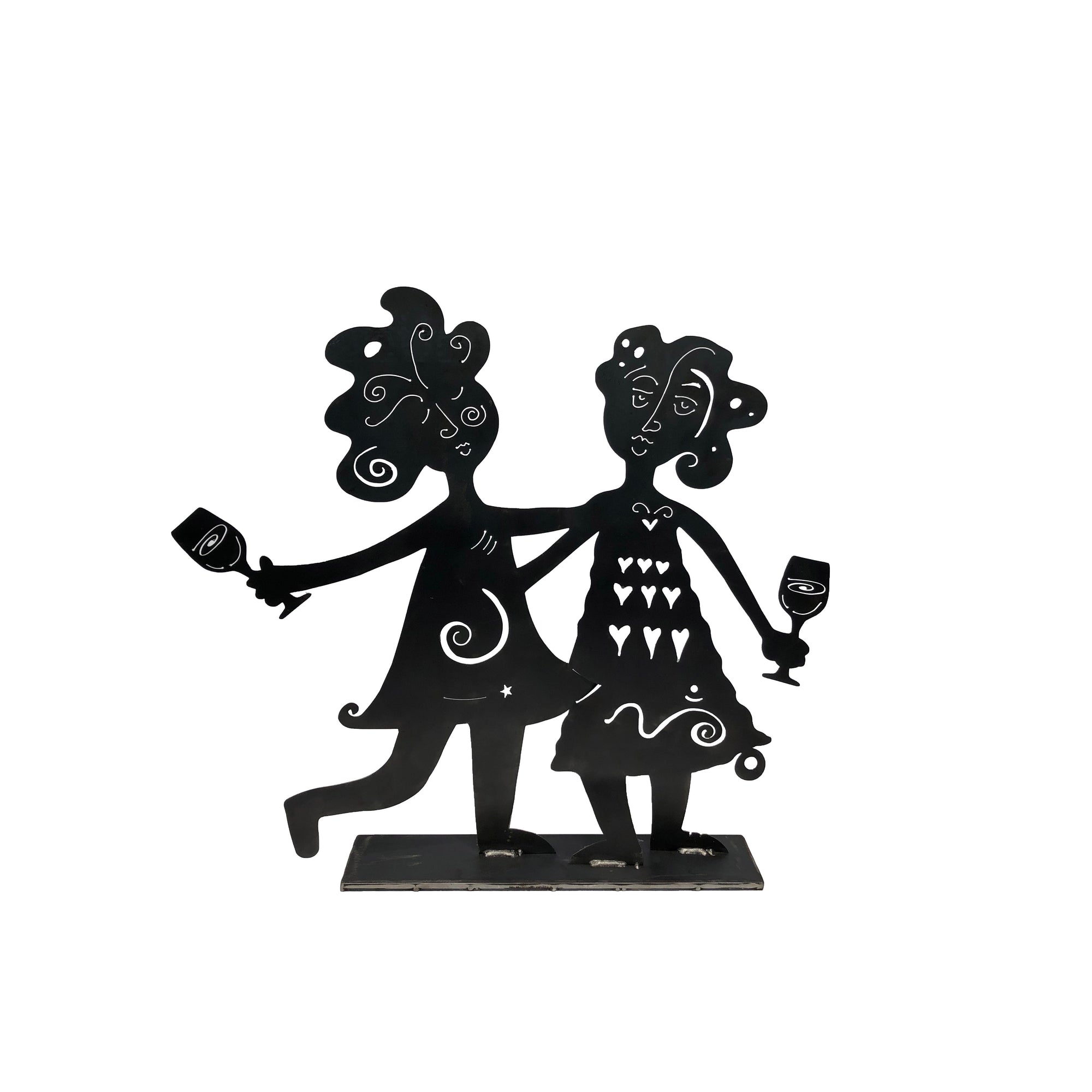 Sisters Embrace with Wine